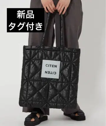 CITEN 퀼팅 토트백 블랙
