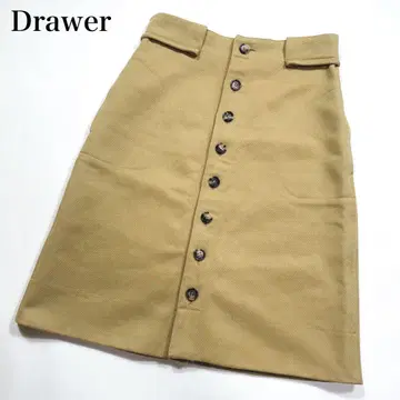 드로어 스커트 코튼 실크 프론트 버튼 36 일본제