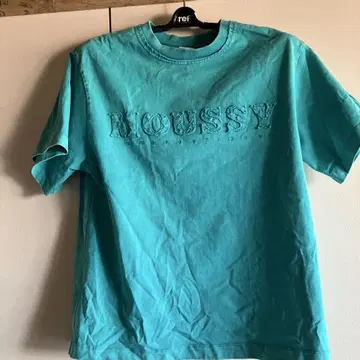 MOUSSY 터콰이즈 로고T셔츠
