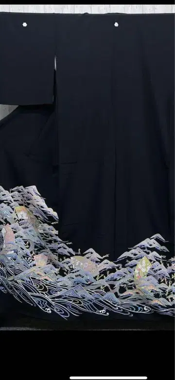 나카타니 후미히코 카가 유젠 블랙 전통 예복 기모노