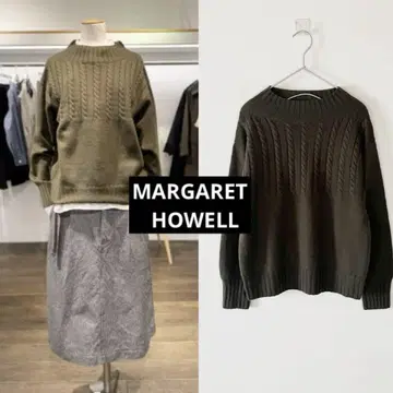 [ 새상품급 ] 마가렛호웰 WORSTED 케이블 짜임 하이넥 니트 M