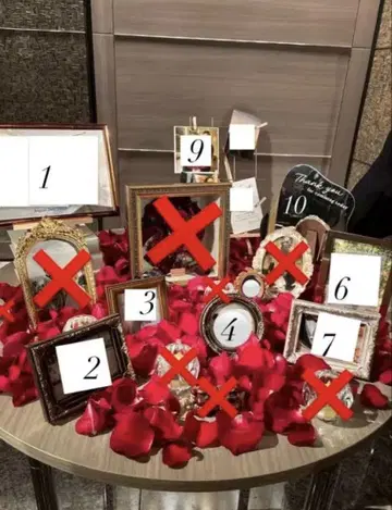 웰컴 보드 세트 빨간 장미