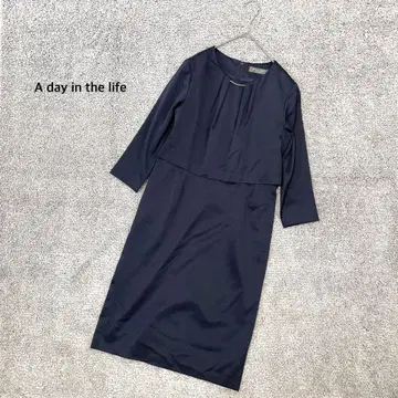[ Adayinthelife ] 원피스 네이비 7부 소매 포멀