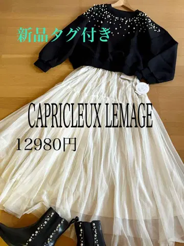 택 포함 새상품 CAPRICLEUXLEMAGE 튤 레이스 스커트 오프