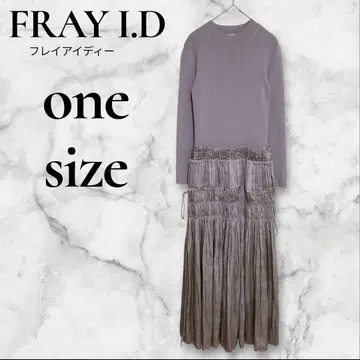 FRAY I.D 연보라 개더 원피스 one size
