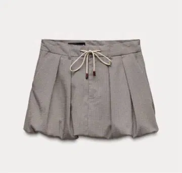 ZARA 벌룬 스커트 체크 무늬