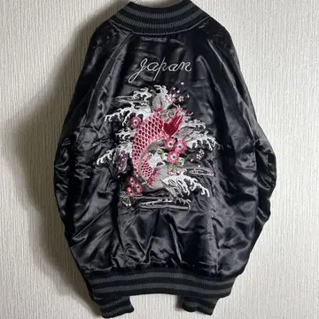 [ 스카잔 ] Japan 잉어 자수 블랙