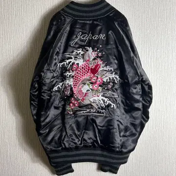 [ 스카잔 ] Japan 잉어 자수 블랙