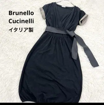 Brunello Cucinelli 반팔 랩 원피스