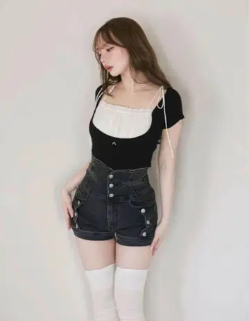 ANDMARY Ribbon denim allinone