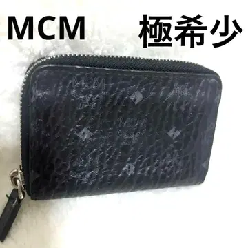 [ 극레어 ] MCM 라운드 지퍼 가죽 지갑 미니 지갑