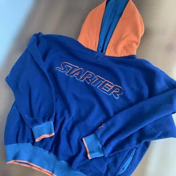 STARTER 후드 부착 후드티 파랑/오렌지