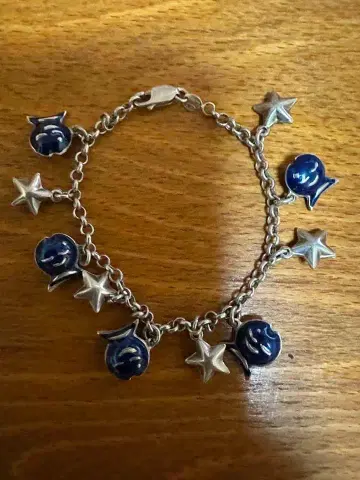 Clio blue 실버 물고기와 별 참 팔찌