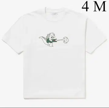 LACOSTE 고질라 프린트 T셔츠 화이트 size M(4)