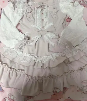 리즈리사 티아라 리본 티어드 원피스 핑크