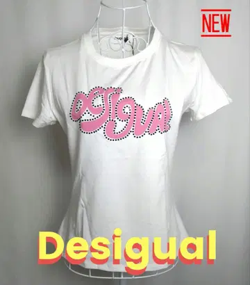 Desigual M 큐빅 로고 반팔 티셔츠 새상품 미사용품