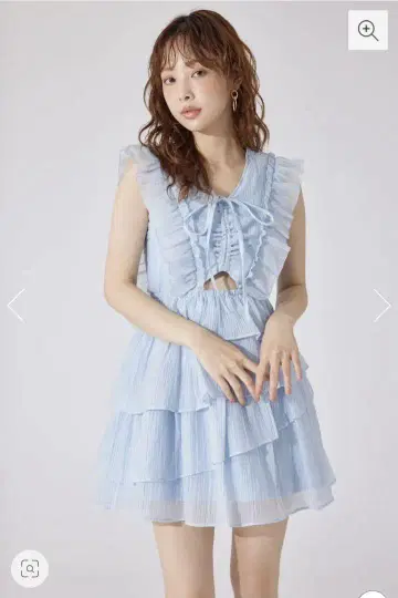 rienda 티어드 프릴 미니 원피스