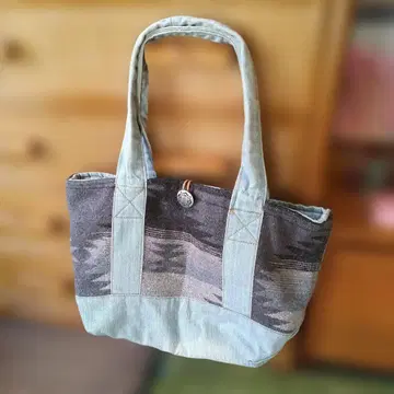 리버서블 데님 토트백