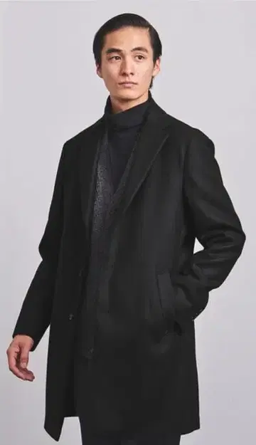새상품급 유나이티드 애로우즈 멜톤 글렌 체크 체스터필드 코트