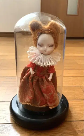 고양이 귀 달린 인형 투명 케이스 포함 비스크 인형