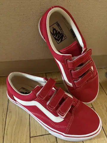 레어 VANS 벨크로 스니커즈 레드 24.5cm