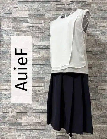 미사용 새상품 AuieF 아위이에프 허리 절개 슬리브리스 원피스 M