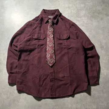 COVINGTON 스웨이드 느낌 넥타이 셔츠 세트 빈티지 디자인