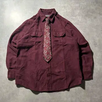 COVINGTON 스웨이드 느낌 넥타이 셔츠 세트 빈티지 디자인