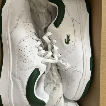 LACOSTE 화이트/그린 스니커즈