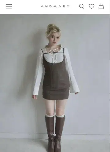 ANDMARY Betty 레이어드 체크 드레스