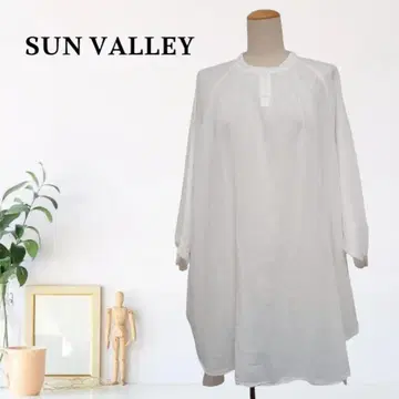 zB467 [M] SUN VALLEY 블라우스 A라인 실루엣 밴드 카라