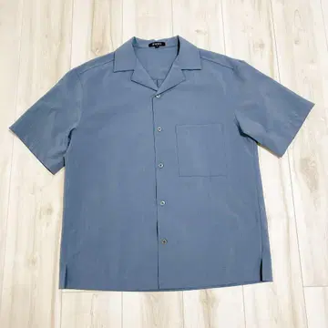 [ 새상품급 ] PLST 플라스테 오픈 카라 셔츠 블루 그레이