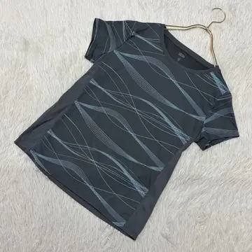 UNIQLO 티셔츠 그레이 L 스포츠 트레이닝 의류