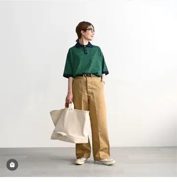 그린 스트라이프 피케 셔츠