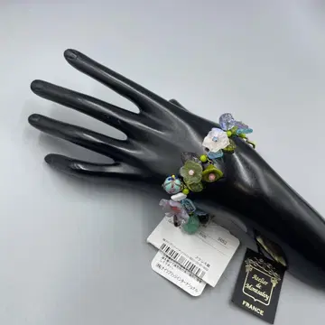 226 빈티지 꽃 모티브 유리 비즈 팔찌