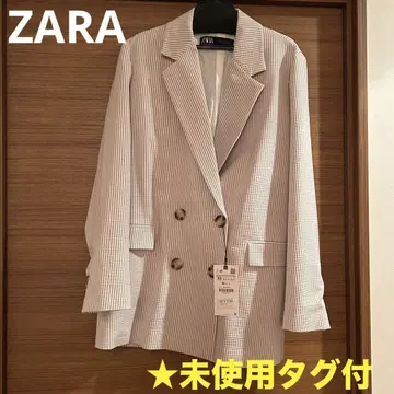 [미사용 택 포함] ZARA 베이지 x 화이트 자켓