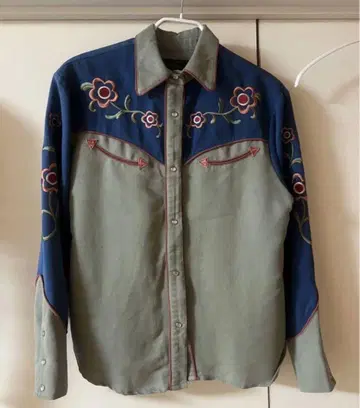 자수 장식 웨스턴 셔츠 vintage