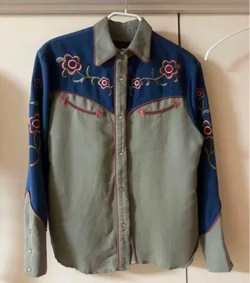 자수 장식 웨스턴 셔츠 vintage