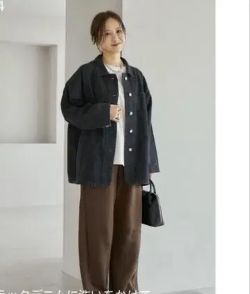 시마무라 mysa closet 데님 커버올 블랙 M 다나카 리나