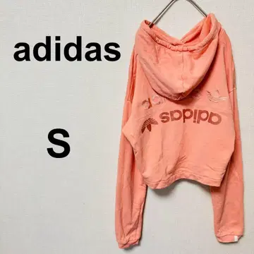 adidas 아디다스 크롭 후드티 [ S ] 후드 부착 로고