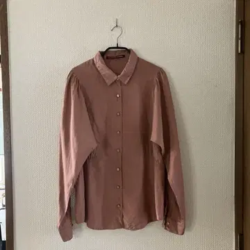 실크 긴팔 셔츠 블라우스 핑크