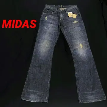 새상품 MIDAS 유즈드 가공 부츠컷 데님