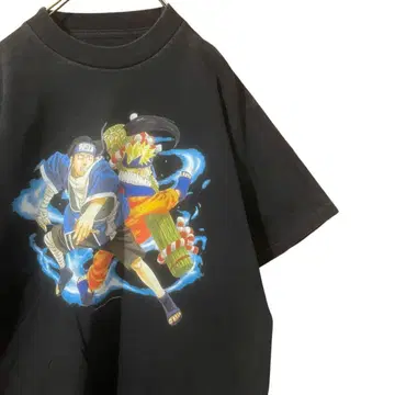 NARUTO 나루토 VS 네지 프린트 애니메이션 T셔츠 L 블랙