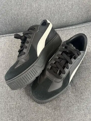 PUMA 푸마 통굽 스니커즈 카르멘 T2 27cm 블랙 화이트