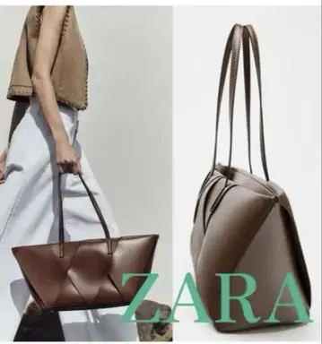 새상품 ZARA 롱 인터우븐 토트 백