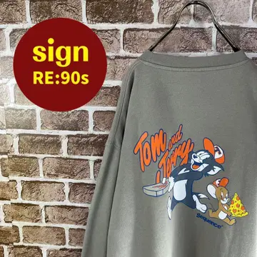 TOM&JERRY 톰앤제리 프린트 로고 맨투맨 트레이닝복