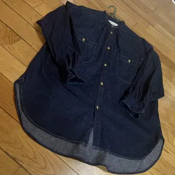 M idiUmi 다크 네이비 긴팔 셔츠 원피스