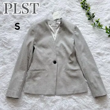 [ 미사용 새상품 ] PLST 노카라 자켓 S 그레이 린넨 블렌드