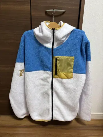 홋카이도 일본햄 파이터즈 플리스 자켓 파랑 화이트 노랑 사이즈 M