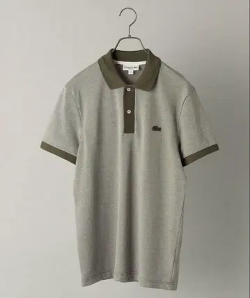 LACOSTE 레귤러 핏 피케 셔츠 그레이/올리브